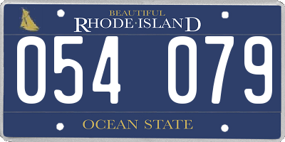 RI license plate 054079
