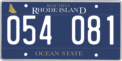 RI license plate 054081