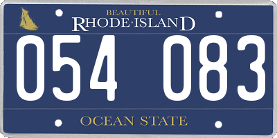RI license plate 054083