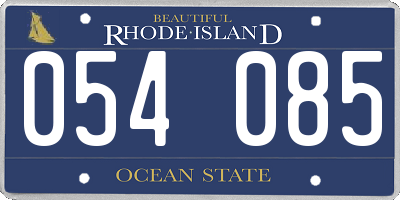 RI license plate 054085