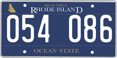 RI license plate 054086