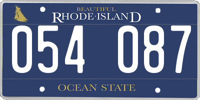 RI license plate 054087