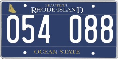 RI license plate 054088