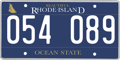 RI license plate 054089