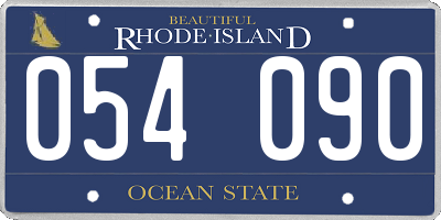 RI license plate 054090