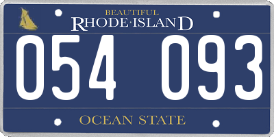 RI license plate 054093