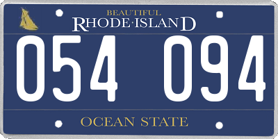 RI license plate 054094