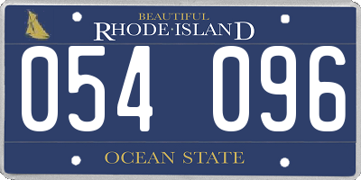 RI license plate 054096