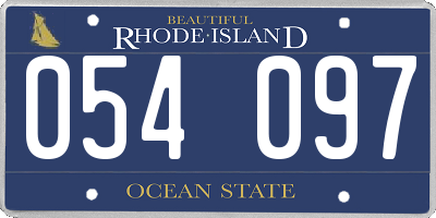 RI license plate 054097