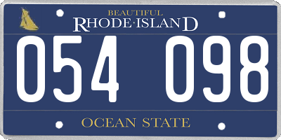 RI license plate 054098