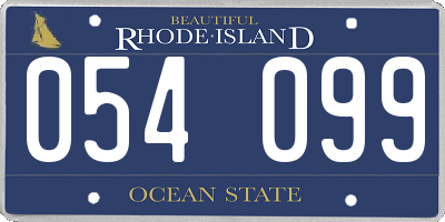 RI license plate 054099