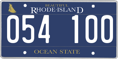 RI license plate 054100