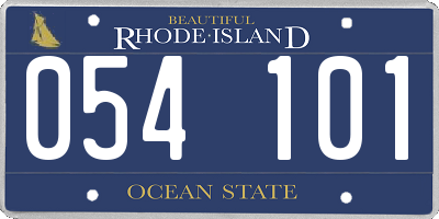 RI license plate 054101