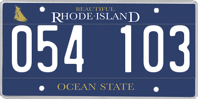 RI license plate 054103
