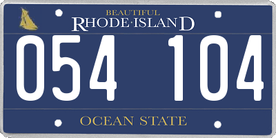 RI license plate 054104