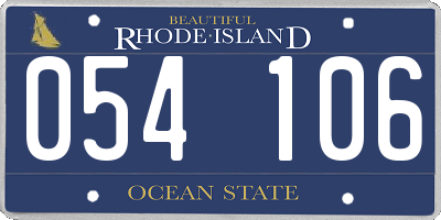 RI license plate 054106