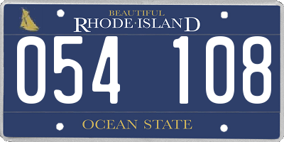RI license plate 054108