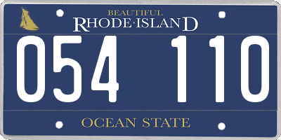 RI license plate 054110