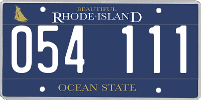 RI license plate 054111
