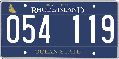 RI license plate 054119