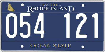 RI license plate 054121