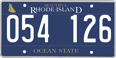 RI license plate 054126