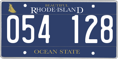 RI license plate 054128