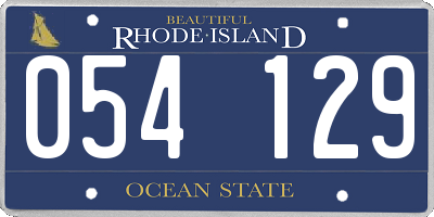 RI license plate 054129