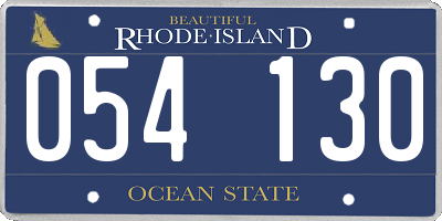 RI license plate 054130
