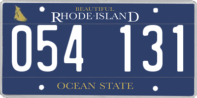 RI license plate 054131