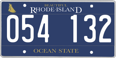 RI license plate 054132