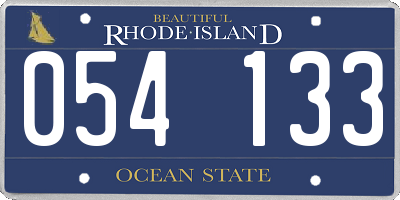 RI license plate 054133