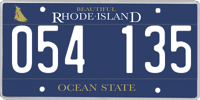 RI license plate 054135