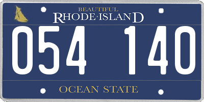 RI license plate 054140