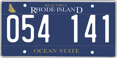 RI license plate 054141