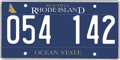RI license plate 054142