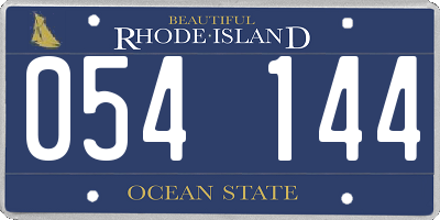 RI license plate 054144