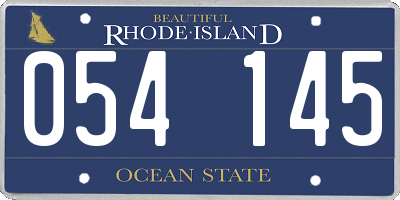 RI license plate 054145