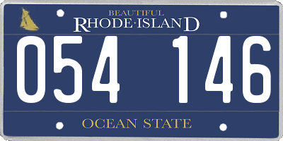 RI license plate 054146