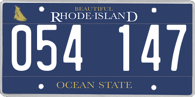 RI license plate 054147