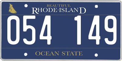 RI license plate 054149