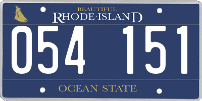 RI license plate 054151