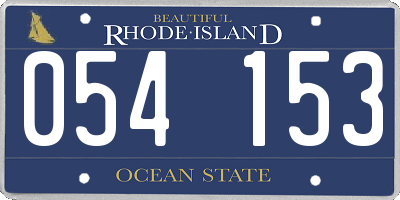 RI license plate 054153