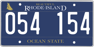 RI license plate 054154