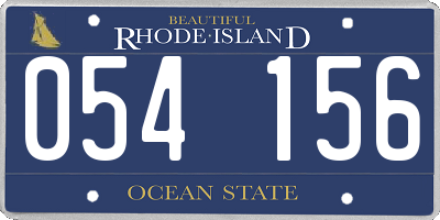 RI license plate 054156