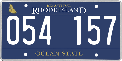 RI license plate 054157