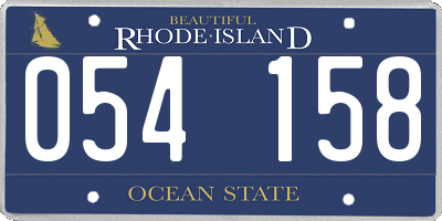 RI license plate 054158