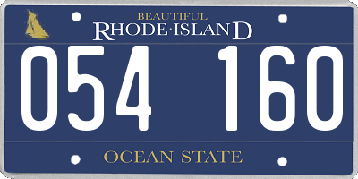 RI license plate 054160