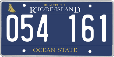 RI license plate 054161