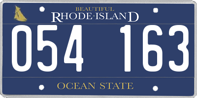 RI license plate 054163